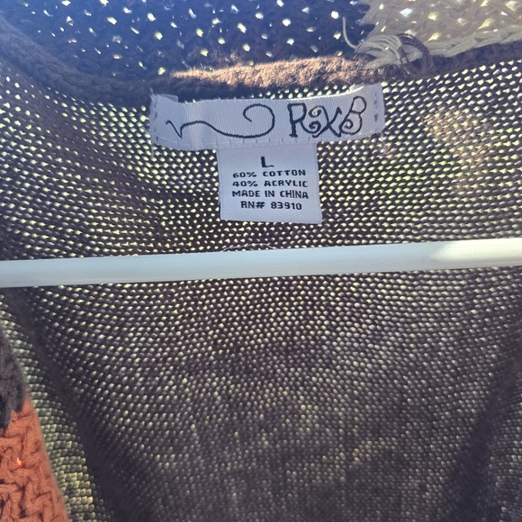 Women's Multicolor Open-Front Sweater Cardigan Size Large - Picture 3 of 4